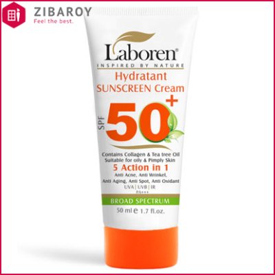 کرم ضد آفتاب +SPF50 لابورن مناسب پوست چرب و جوش دار حجم 50 میل